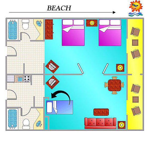 Ocean Reef Resort - 1 Bedroom Oceanfront Executive Suite 2 Queen